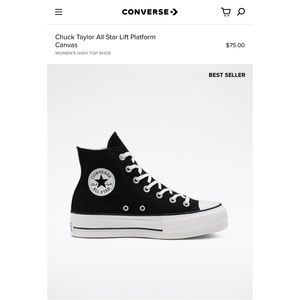 NWOT Converse Chuck Taylor All Star Lift Platform Canvas Shoe